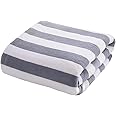 MAXOSHINE Microfiber Towels for Bath Large Size-Super Soft Coral Fleece Bathing Towel with Hook Quick Dry Super Absorbent-Bath Towel for Men and Women-70x140 cm (Grey, Pack of 1)