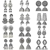Fashion Frill Earrings For Women Floral Vintage Design Traditional Drop Jhumke For Women Girls Love Gifts 12 Pair of Earrings