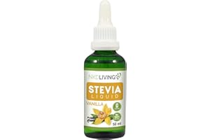 NKD LIVING Pure Stevia Tropfen 50ml - Vanille aromatisiert - mit Glastropfer
