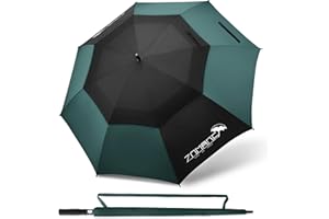 ZOMAKE Ombrello Pioggia 62/68 Inch,XL/XXL Ombrelli Golf Grande Antivento,Ombrella Da Golf Extra Large Con Doppio Baldacchino per Uomo Donna