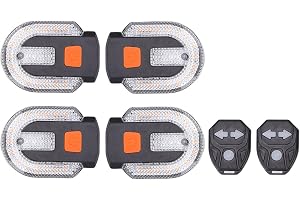 Bewinner LED Bakljus 2 par USB Uppladdningsbar Cykel Blinkers med Fjärrkontroll för Säker Körning på Landsvägscyklar