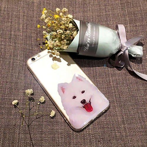 (Sleeping bear) iPhone 6plus/iPhone 6splus Case Cover, Lovely Pet Cute Animal Cartoon Little Dog (Samoyed) phone Case Cover For iphone 6plus/6splus 5.5 inch,Slim,Shock-Absorption Bumper,Anti-Scratch TPU Soft Case Cover, with Lanyard---Samoyed