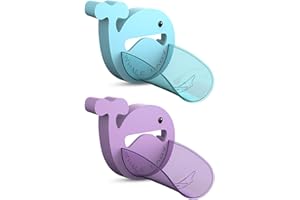 Misazy prolunga rubinetto cucina 2 pezzi prolunga rubinetto bagno, Carino prolunga per rubinetto lavandino, estensione rubinetto bambini per lavarsi facilmente le mani nel lavandino (viola + blu)