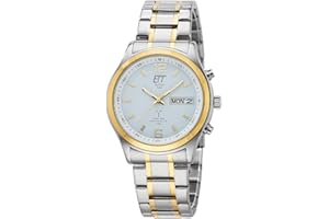 ETT Eco Tech Time Radiowy, solarny męski zegarek analogowy z bransoletką ze stali szlachetnej EGS-11253-12M, bransoletka