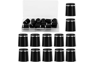 Goktvai Black Golf Iron Ferrules, Golf Club Tapered Ferrules .12pcs with Single Silver Ring Accessories Parts for All Iron Shafts Replacement
