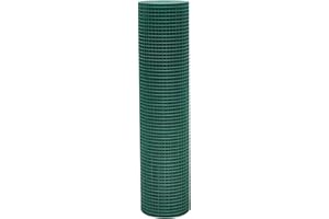 EffeDecor Rete Metallica Plastificata per Recinzione 50/60/80/100/120/150 cm Elettrosaldata Rivestita in PVC Verde Rotolo 25 MT per Recinzioni da Giardino,Animali,Piante Maglia 12,7x12,7 mm (150 cm)