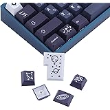 JakeTsai PBT Kaycaps, 161 Keys Galaxy Cherry Profile Japanese Keycaps with 7U Spacebar for ISO/ASIN Layout MX Switch Mechanic