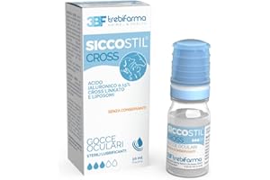 SICCOSTIL Cross - 3BF - Gocce oculari sterili Lubrificanti - Acido Ialuronico 0.15% Cross Linkato e liposomi - 10 ml - Trebifarma