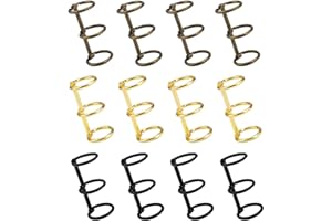 CMJSGG Anelli Rilegatura, 12 Pezzi Libro a Fogli Mobili Ferro 3 Colori, 15 mm Diametro Interno Raccoglitore ad Anelli 3 Fori, per L'uso Uffici, Scuole, Case 0XBIT