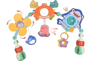 Coriver Baby Kinderwagen Spielzeug, Spielbogen Wickeltisch für Spielbogen, Babies Bogen Kinderwagen Spielzeug für Babys von 0–6 Monaten, Baby Kinderwagenkette Geschenk Junge Mädchen