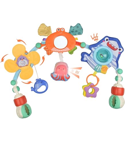Lot De 5 Arches De Jeu Bébé En Bois – Jouet Éveil 0 Mois+ Bleu – Arche Poussette, Siège Auto, Berceau Fille & Garçon