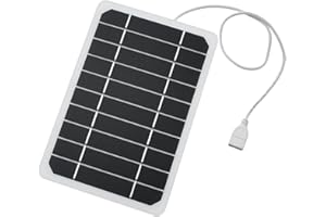 Besttoolifes Panneau solaire 5 V 10 W avec sortie USB, chargeur de téléphone solaire monocristallin, banque d'alimentation portable