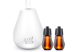 CHICSOLIS Aroma Diffusor Kabelloser Wasserloser Tragbarer: Wasserlose Aromatherapie Diffusor für ätherische Öle, Aroma-Öl Flakon Starter Set mit 2 ätherischen Ölen, Wiederaufladbarer USB-Typ-C, für Auto Büro