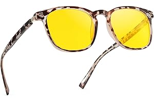 TJUTR Night Driving Glasses for Women Polarised Yellow Lens Anti-Glare Headlight Night Vision Glasses Glare Guard at Nighttime/Rain/Fog