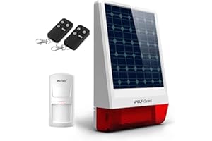 Wolf Guard-Wireless Solar Alarm Home Alarm System, Viene con Detector de Movimiento, Mando a Distancia (120 dB)