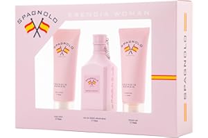 SPAGNOLO - Esencia Woman Eau de Toilette Natural y Femenina, Estuche de Regalo Mujer Colonia 75 ml + Gel de Baño 75 ml + Crema Corporal 75 ml, Aroma Floral Afrutado, Fragancia Fresca y Duradera