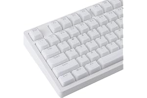 ‎JAKETSAI JakeTsai Crystal Jelly Keycaps, PBT Keycap 136 Keys OEM Profile Double Shot White Translucent Custom Keycaps for Cherry MX Switch Mechanical Keyboard