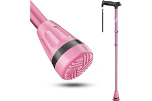 HEALTHBAZAAR Canne de Marche Tout Terrain pour Hommes et Femmes, Légère, Pliable, Réglable, Absorbant Les Chocs, Pliable pour Personnes âgées et Adultes