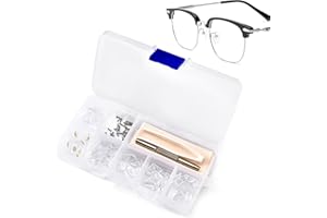 iCovalescent 30 Paires Plaquettes de Nez de Lunettes en Silicone, Kit de Réparation de Lunettes, avec Vis Pincette Chiffon de Nettoyage Tournevis