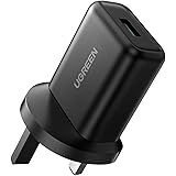 UGREEN 18W USB Quick Charger Plug, QC 3.0 Fast Charging Adapter Compatible with Galaxy S20 S10 A21s A51 M31 Redmi Note 9 8 Mi