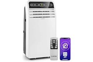 Klarstein Metrobreeze New York Smart 7k - Aire Acondicionado Portátil 7000 BTU, 21-34 m², Control App & WiFi, Ventilador 3 Velocidades, Deshumidificador, Temporizador 24h, Clase Energética A, Blanco