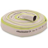 &Oslash; 1 1/2 inch - 38 mm, 30 m flat hose | construction hose | industrial hose | synthetic rubber, white with green, 10 bar, -4&deg;F