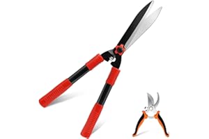 UKONWIT Garden Shears and Secateurs, 21.7 Inch Hedge Shears for Hedges, Shrubs and Bushes with Ergonomic Lightweight Anti-Slip Handles, Professional Garden Alloy Material Shear