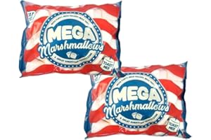 JYSTOCK LIMITED Mega Marshmallow 550g - Tasty, Fluffy, Extra Large Fat Free. Smores & Roasting Mega Marshmallow - Pack of 2 | 550g X 2