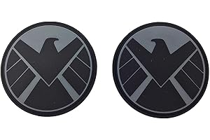 Super6props Avengers SHIELD Black Widow S.H.I.E.L.D 3D PVC Sew on patches left and right pair (75mm)
