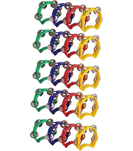 32 Tamburelli Natalizi Con Campane - Strumenti Musicali Per Feste, Colorati - Foto 5