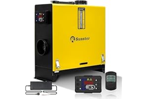 Sunster 8KW Portable Diesel Heater, 12V 24V 110-240V Night Heater with LCD Display Remote Control & AC Power Adapter, Fast Heating for RV Campervan Truck Boat Bus Car Trailer Garage Home Tent