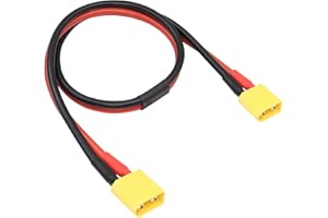 RIIEYOCA Connecteur XT60 mâle à XT60 mâle avec 0.5M 12AWG Silicon Wire pour RC Lipo Battery FPV Drone