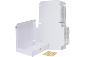 RLAVBL 25 stycken dubbelsidiga vita fraktkartonger, mått: 30,5 x 22,9 x 5,1 cm, lätt att montera, perfekt för små företag