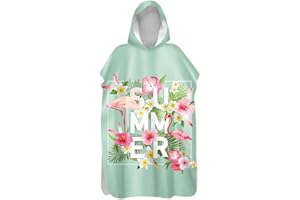 TREER-SHOP Treer Serviette Poncho Adulte Microfibre Séchage Rapide Poncho à Capuche Plage Surf, Serviette à Changement Peignoir Piscine Robe de Bain pour Homme et Femme
