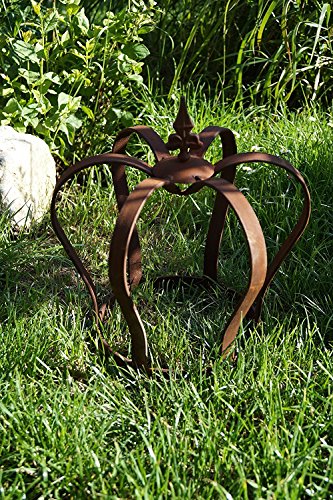 Edelrost Krone Lilie zum Stellen Gartendekoration 32 x 28cm