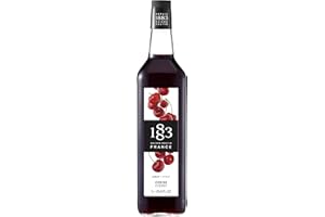 1883 Maison Routin Premium Cherry Syrup for Perfect for Coffees, Cocktails, Mocktails & Smoothies - Vegan-Friendly, Allergen-Free, No Preservatives - 1L Glass Bottle