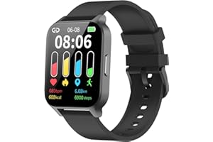 Cloudpoem Orologio da uomo Smartwatch Sport Touch Podometro Cardiofrequenzimetro Orologio Intelligente 1,69 pollici Smart Watch Android iOS SMS Chiamata Notifica Impermeabile IP68 Nero