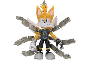 Sonic Prime Figurine articulée Tails Nine de 12,7 cm. Parfait pour Tout Fan. Collectionnez Toute la Troupe avec Sonic, Mr. Dr Eggman et Thorn Rose également Disponibles