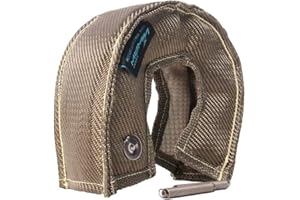 HiwowSport FireShield Titanium Turbo Blanket for T3 Cover for Turbocharger Heat Shield Cover with Fastener Springs for T3