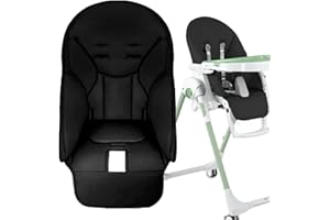 ARSBORUI Coussin Chaise Haute Bébé, Housse Chaise Haute Bébé, Housse en Cuir PU pour Chaise De Salle À Manger pour Bébé, Housse Siège Confortable pour Peg Perego,Siesta Zero3,Baoneo,Kosmic Jané (black)