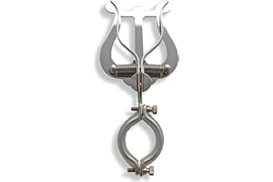 TUYAMA Marschgabel für Klarinette (vernickelt) - Soundman® Notenhalter/Lyra mit Gummiring