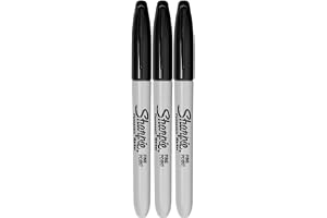 Sharpie Permanent Marker, Fine Point, Black, Pack of 3