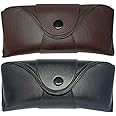Bhavya Optic® Sunglass Eyeglass Belt Attach Case Pack of 2 Black And Brown Combo