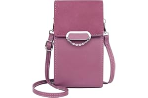 ANYWN Mała torba na ramię na telefon komórkowy z portfelem do zawieszenia, skóra poliuretanowa, torba na ramię, paszport, kieszeń na telefon komórkowy z otworem na karty, regulowany, odpinany pasek na