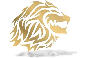 Erreinge Sticker prespaced Gold 25cm - Lion Dx - Vinyl Decal Sticker Decal Mural Laptop Car Motorcycle Helmet Camper