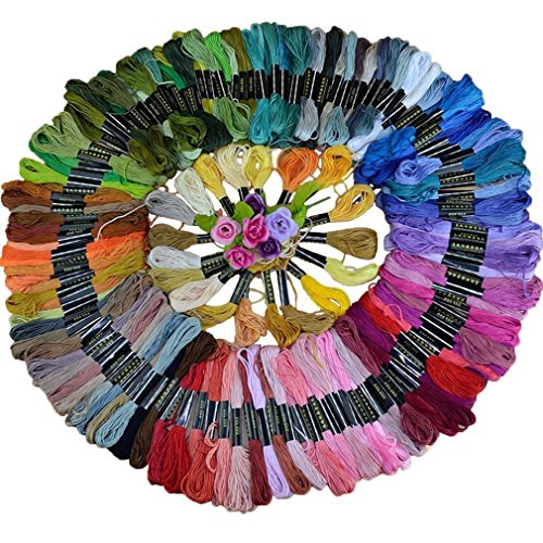 L 's 50 PCS mehrfarbige Garnknäuel Stickgarn aus Polyester Baumwolle Kreuzstich Nähgarn