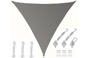 AMANKA 5x5x5 UV Sonnensegel Dreieck Wasserdurchlässig - Sonnenschutz Terrassenüberdachung mit Befestigung - Sonnendach Dreieckig für Terrasse Balkon Wohnwagen Carport - Pool Segel Sichtschutz Garten