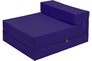 MAXUS SPORTS Z Bed Deluxe Futon Fold Out Sofa For Adults Kids Children Single Folding Mattress Sleepover Chair Living Room Bedroom Toddler Furniture Lightweight and Comfy (purple)