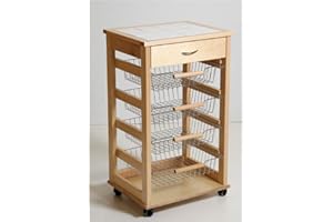 LIBEROSHOPPING.EU - LA TUA CASA IN UN CLIK LIBEROSHOPPING.eu - LA TUA CASA IN UN CLICK Carrello Cucina Portafrutta con Cassetto Portaoggetti (Naturale)