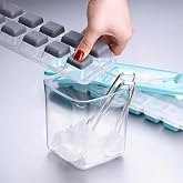 Buz Silikon Tabanlı Kapaklı Pratik Kokusuz Buzluk, Buz Kalıbı, Silikon Tabanlı Buz Kalıbı, Pratik ve Esnek Silikon Tabanlı Bu